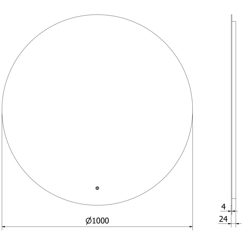 Mexen Erg illuminated bathroom mirror, round 100 cm, LED 6000K, antifog - 9823-100-100-611-00