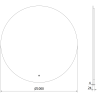Mexen Erg illuminated bathroom mirror, round 100 cm, LED 6000K, anti-fog - 9823-100-100-611-00