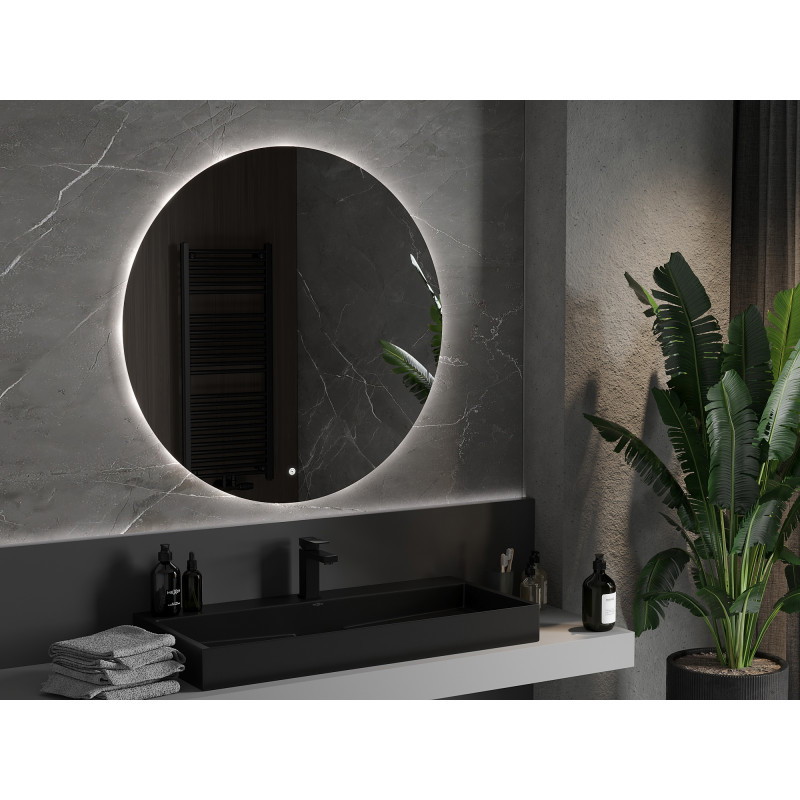 Mexen Erg backlit bathroom mirror, round 100 cm, LED 6000K, anti-fog - 9823-100-100-611-00