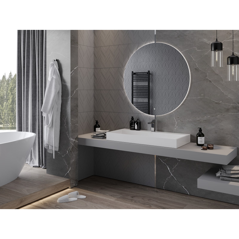Mexen Erg backlit bathroom mirror, round 100 cm, LED 6000K, anti-fog - 9823-100-100-611-00