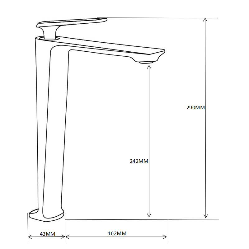 Mexen Ares tall black washbasin faucet - 744110-70