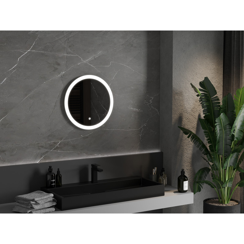Mexen Oro Illuminated Bathroom Mirror, Round 50 cm, LED 6000K, Anti-Fog - 9824-050-050-611-00
