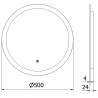 Mexen Oro Illuminated Bathroom Mirror, Round 50 cm, LED 6000K, Anti-Fog - 9824-050-050-611-00