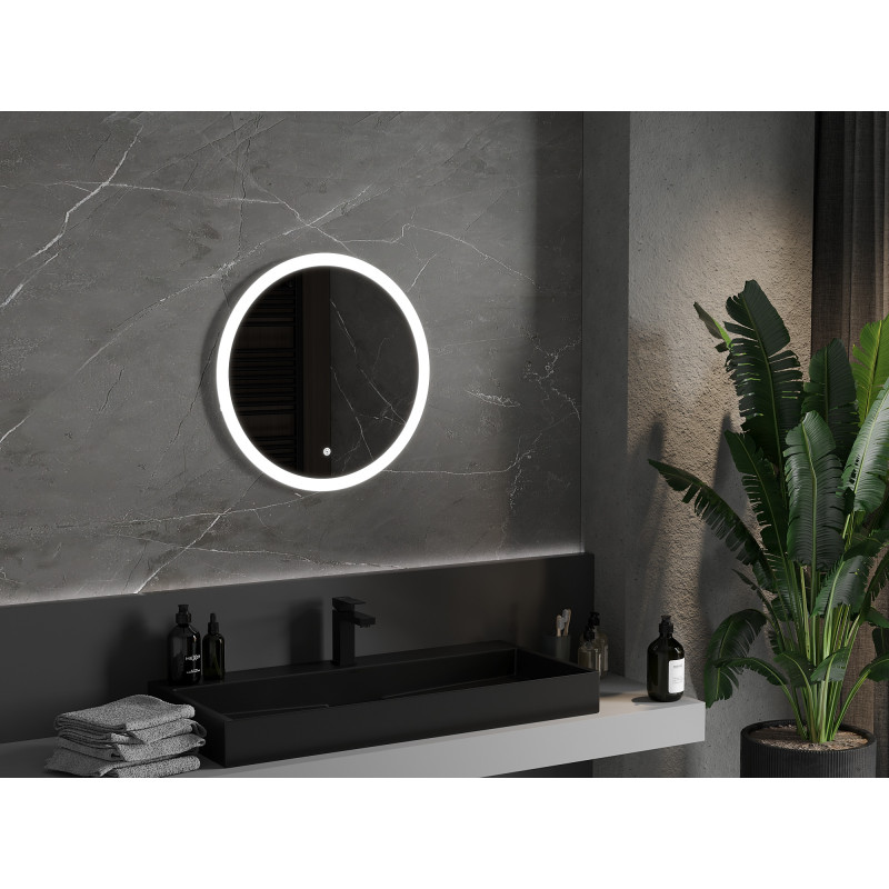 Mexen Oro illuminated bathroom mirror, round 60 cm, LED 6000K, antifog - 9824-060-060-611-00