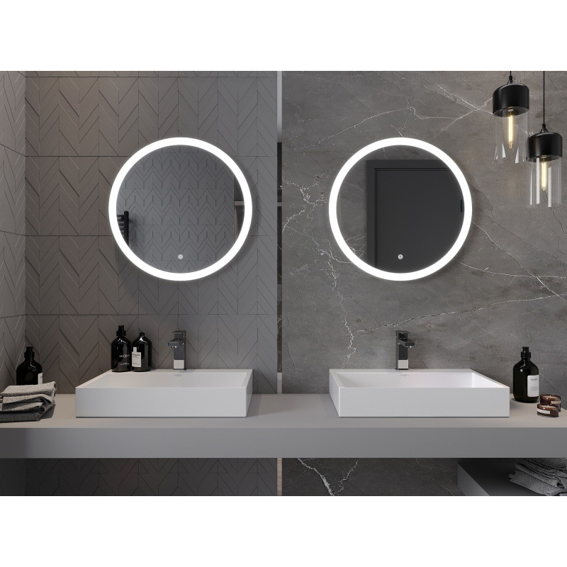 Mexen Oro illuminated bathroom mirror, round 60 cm, LED 6000K, anti-fog - 9824-060-060-611-00