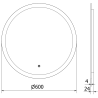 Mexen Oro illuminated bathroom mirror, round 60 cm, LED 6000K, anti-fog - 9824-060-060-611-00