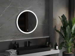 Mexen Oro illuminated bathroom mirror, round 70 cm, LED 6000K, anti-fog - 9824-070-070-611-00