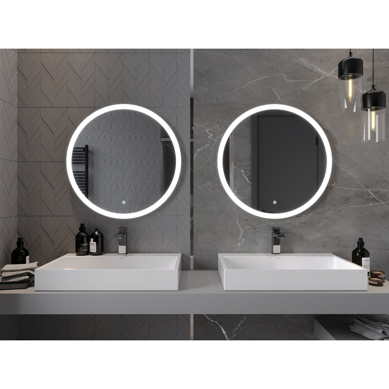 Mexen Oro illuminated bathroom mirror, round 70 cm, LED 6000K, anti-fog - 9824-070-070-611-00
