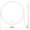 Mexen Oro illuminated bathroom mirror, round 70 cm, LED 6000K, anti-fog - 9824-070-070-611-00