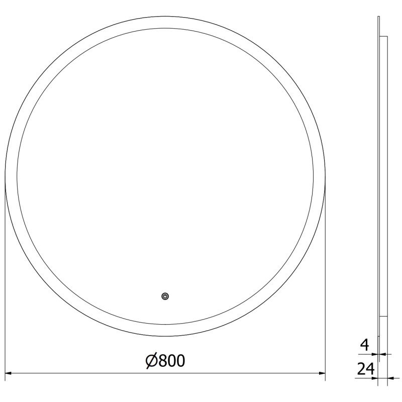 Mexen Oro illuminated bathroom mirror, round 80 cm, LED 6000K, antifog - 9824-080-080-611-00