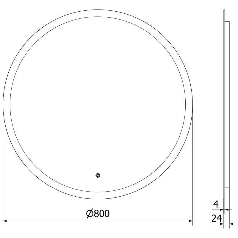 Mexen Oro illuminated round bathroom mirror, 80 cm, LED 6000K, anti-fog - 9824-080-080-611-00