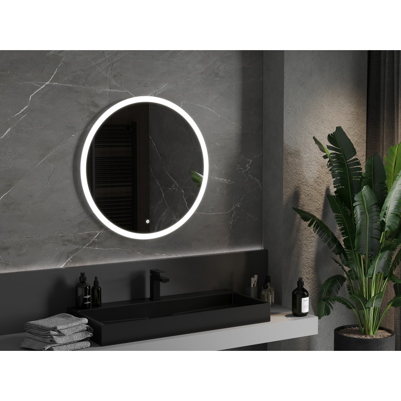 Mexen Oro illuminated bathroom mirror, round 80 cm, LED 6000K, anti-fog - 9824-080-080-611-00