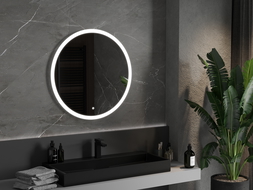 Mexen Oro illuminated round bathroom mirror, 80 cm, LED 6000K, anti-fog - 9824-080-080-611-00