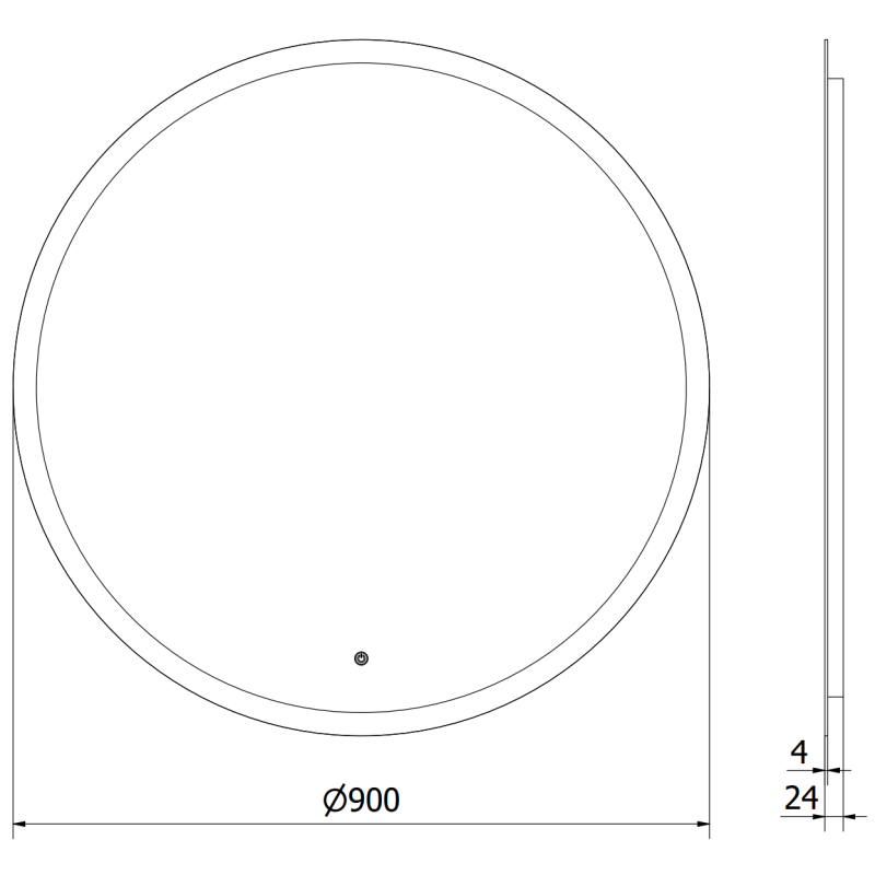 Mexen Oro illuminated bathroom mirror, round 90 cm, LED 6000K, anti-fog - 9824-090-090-611-00