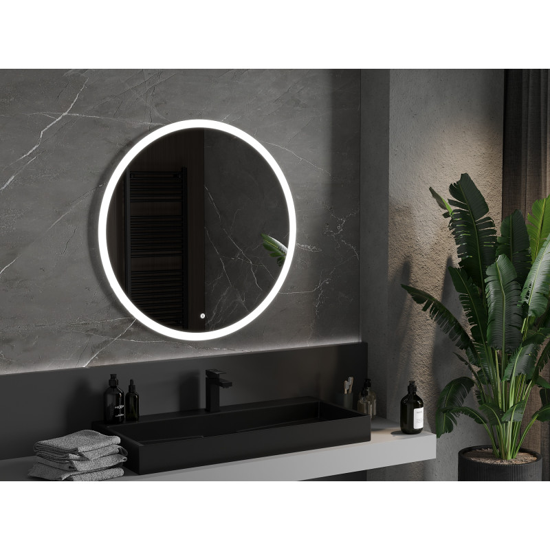 Mexen Oro illuminated bathroom mirror, round 90 cm, LED 6000K, anti-fog - 9824-090-090-611-00