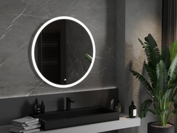 Mexen Oro illuminated bathroom mirror, round 90 cm, LED 6000K, anti-fog - 9824-090-090-611-00