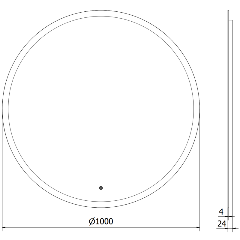 Mexen Oro illuminated bathroom mirror, round 100 cm, LED 6000K, anti-fog - 9824-100-100-611-00