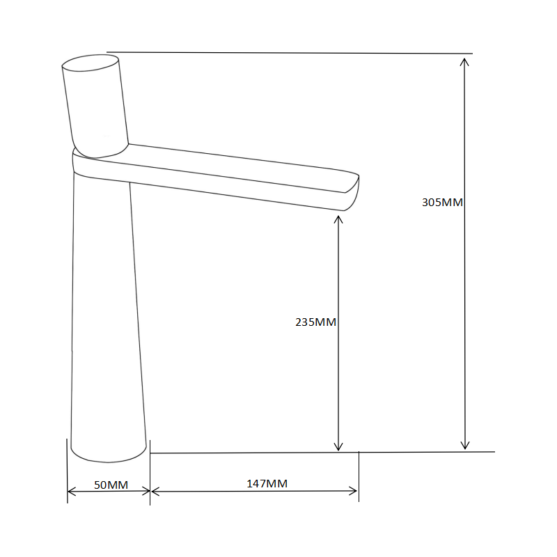 Mexen Nox high washbasin faucet, chrome - 744210-00