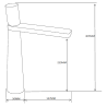 Mexen Nox tall black washbasin faucet - 744210-70