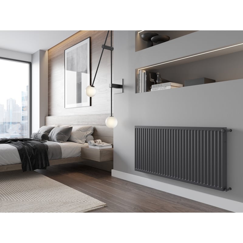 Mexen C21 plate radiator 400 x 1300 mm, side connection, 1204 W, anthracite - W421-040-130-66