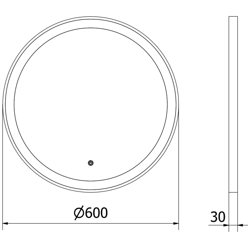 Mexen Esso illuminated bathroom mirror, round 60 cm, LED 6000K, anti-steam, gold frame - 9825-060-060-611-50