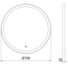 Mexen Esso illuminated bathroom mirror, round 70 cm, LED 6000K, anti-fog, gold frame - 9825-070-070-611-50