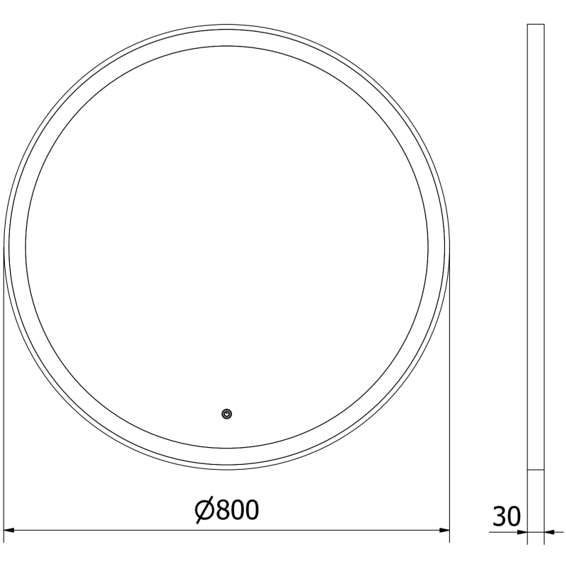 Mexen Esso illuminated bathroom mirror, round 80 cm, LED 6000K, anti-fog, gold frame - 9825-080-080-611-50