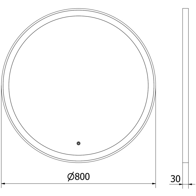 Mexen Esso round illuminated bathroom mirror, 80 cm, LED 6000K, anti-fog, gold frame - 9825-080-080-611-50