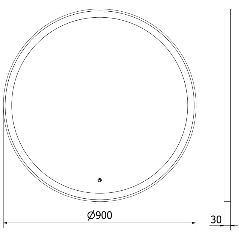 Mexen Esso illuminated bathroom mirror, round 90 cm, LED 6000K, anti-fog, gold frame - 9825-090-090-611-50