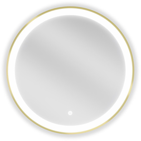 Mexen Esso illuminated bathroom mirror, round 60 cm, LED 6000K, anti-steam, gold frame - 9825-060-060-611-50