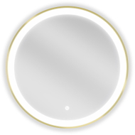 Mexen Esso illuminated bathroom mirror, round 60 cm, LED 6000K, anti-steam, gold frame - 9825-060-060-611-50