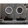 Mexen Esso bathroom mirror illuminated, round 60 cm, LED 6000K, anti-fog, gold frame - 9825-060-060-611-50