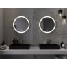 Mexen Esso illuminated bathroom mirror, round 60 cm, LED 6000K, anti-fog, gold frame - 9825-060-060-611-50