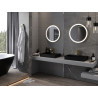 Mexen Esso bathroom mirror illuminated, round 60 cm, LED 6000K, anti-fog, gold frame - 9825-060-060-611-50