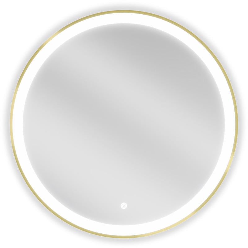 Mexen Esso illuminated bathroom mirror, round 70 cm, LED 6000K, anti-fog, gold frame - 9825-070-070-611-50