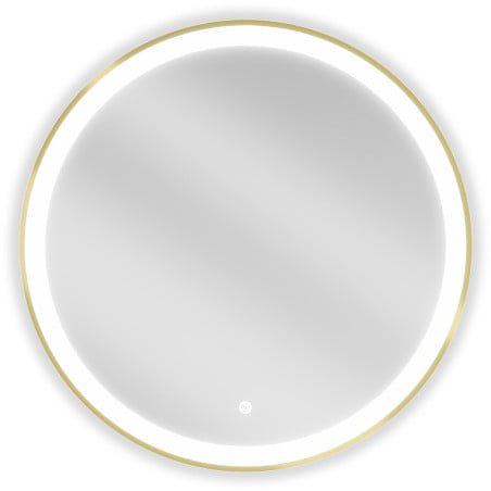 Mexen Esso illuminated bathroom mirror, round 70 cm, LED 6000K, anti-fog, gold frame - 9825-070-070-611-50