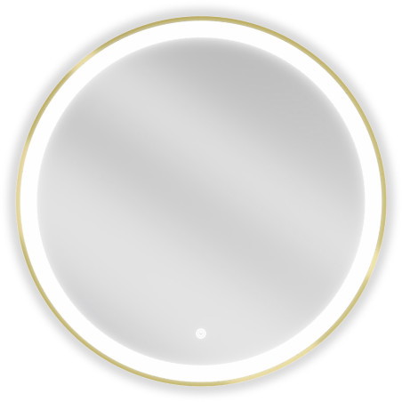 Mexen Esso illuminated bathroom mirror, round 70 cm, LED 6000K, antifog, gold frame - 9825-070-070-611-50