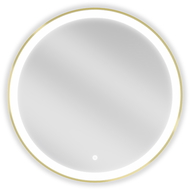 Mexen Esso illuminated bathroom mirror, round 70 cm, LED 6000K, anti-fog, gold frame - 9825-070-070-611-50