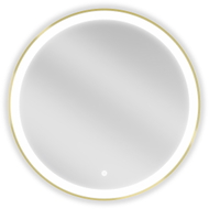 Mexen Esso illuminated bathroom mirror, round 70 cm, LED 6000K, antifog, gold frame - 9825-070-070-611-50