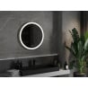 Mexen Esso illuminated bathroom mirror, round 70 cm, LED 6000K, anti-fog, gold frame - 9825-070-070-611-50
