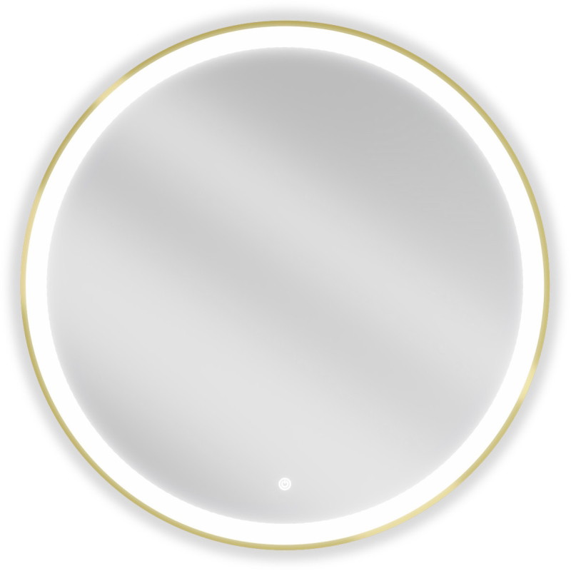 Mexen Esso backlit bathroom mirror, round 80 cm, LED 6000K, anti-fog, gold frame - 9825-080-080-611-50