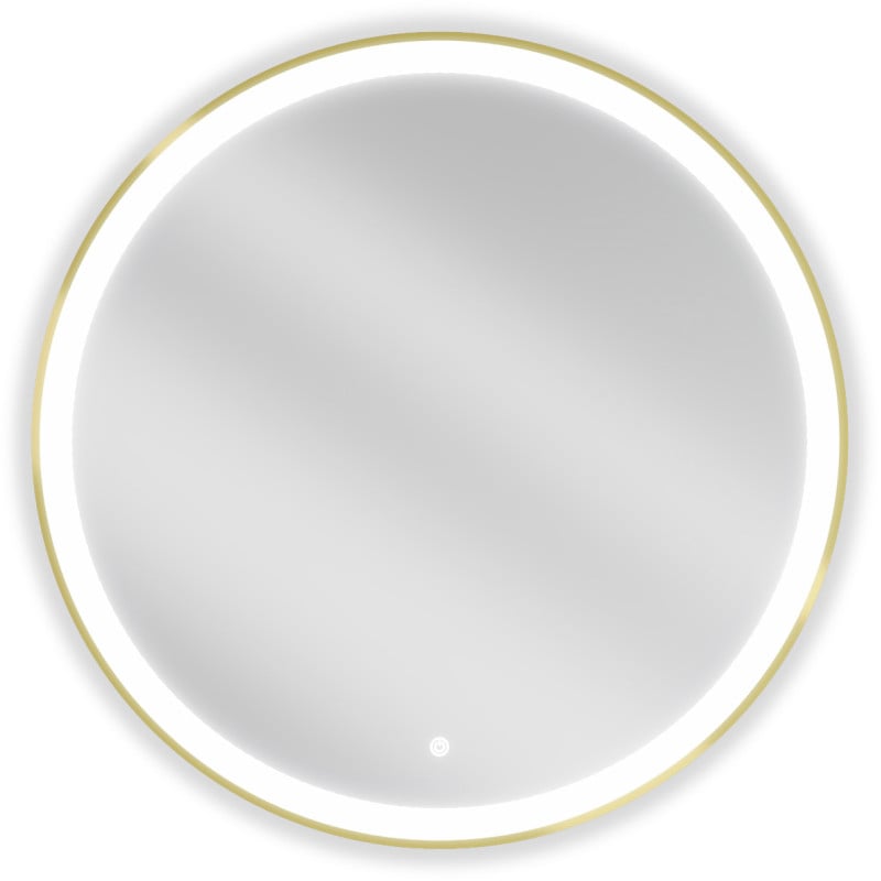 Mexen Esso illuminated bathroom mirror, round 80 cm, LED 6000K, anti-fog, gold frame - 9825-080-080-611-50