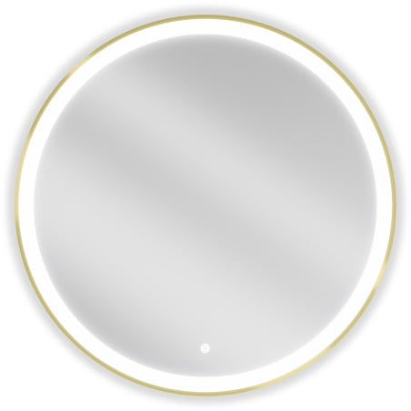 Mexen Esso illuminated bathroom mirror, round 80 cm, LED 6000K, anti-fog, gold frame - 9825-080-080-611-50
