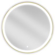 Mexen Esso backlit bathroom mirror, round 80 cm, LED 6000K, anti-fog, gold frame - 9825-080-080-611-50