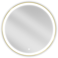 Mexen Esso illuminated bathroom mirror, round 80 cm, LED 6000K, anti-fog, gold frame - 9825-080-080-611-50