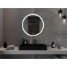 Mexen Esso round illuminated bathroom mirror, 80 cm, LED 6000K, anti-fog, gold frame - 9825-080-080-611-50