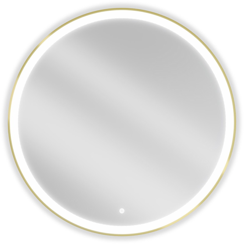 Mexen Esso illuminated bathroom mirror, round 90 cm, LED 6000K, anti-fog, gold frame - 9825-090-090-611-50