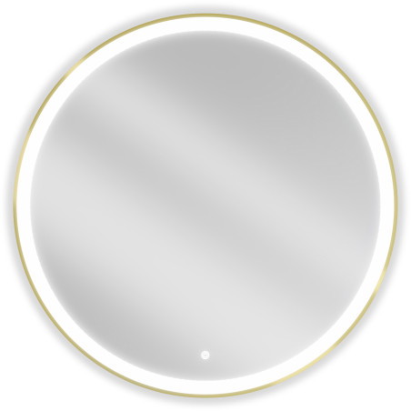 Mexen Esso illuminated bathroom mirror, round 90 cm, LED 6000K, anti-fog, gold frame - 9825-090-090-611-50