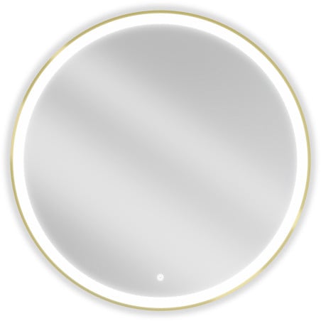 Mexen Esso illuminated bathroom mirror, round 90 cm, LED 6000K, anti-steam, gold frame - 9825-090-090-611-50