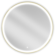 Mexen Esso illuminated bathroom mirror, round 90 cm, LED 6000K, anti-fog, gold frame - 9825-090-090-611-50